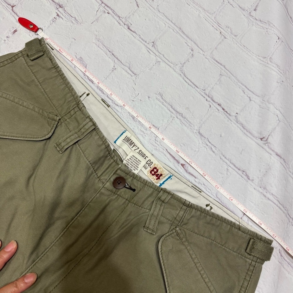 JIMMY’Z Sur Co. rare vintage Y2K Men's Olive Cargo Pants 33x32 cotton twill EUC - Picture 10 of 16